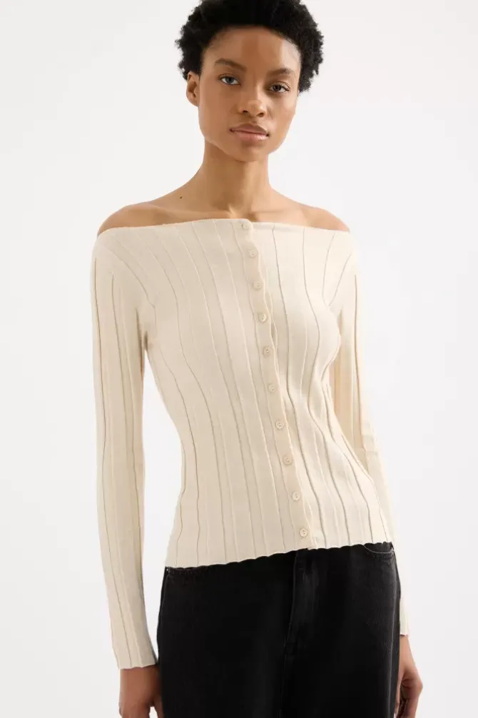 Nude Lucy Tops|Knits>Aneke Knit Top - Cream Marle