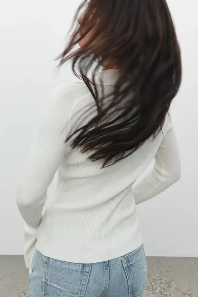 Bayse Brand Tops|Shirts>Autumn Knit Top - Ivory