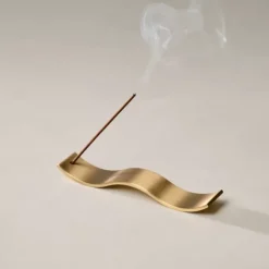 Gentle Habits Homewares>Brass Wave Incense Holder