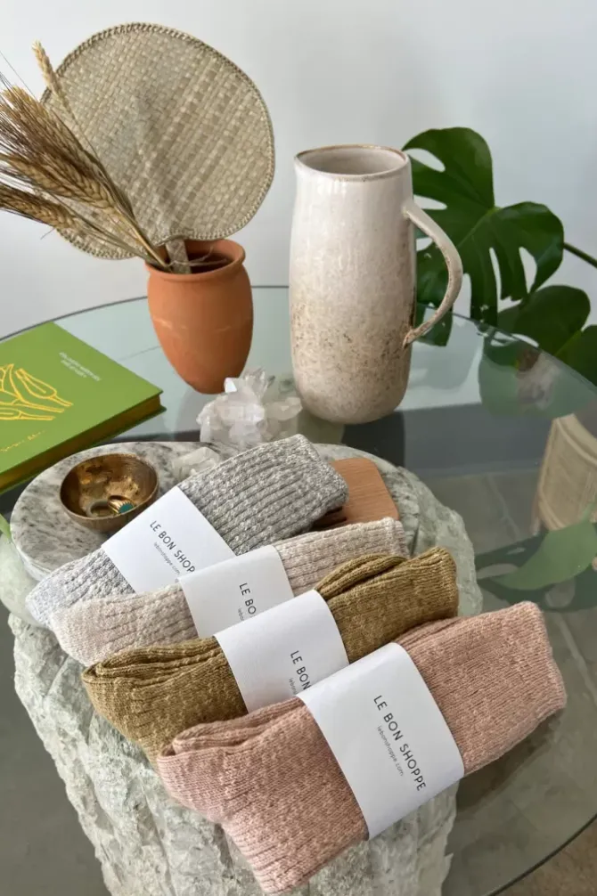 Le Bon Shoppe Socks>Cottage Socks - Peachy Keen