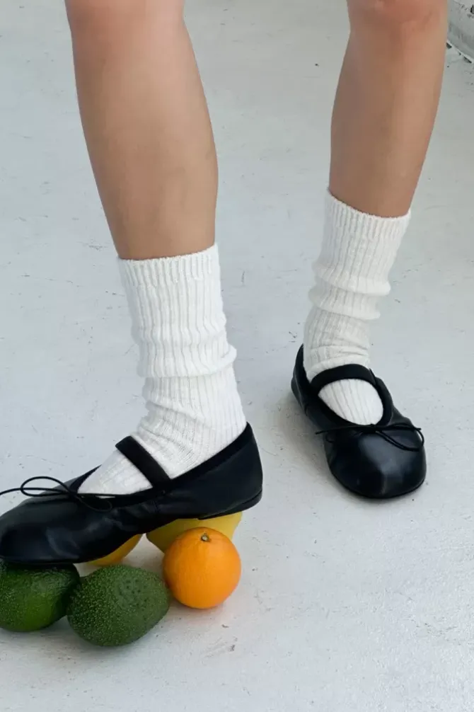 Le Bon Shoppe Socks>Cottage Socks - White Linen