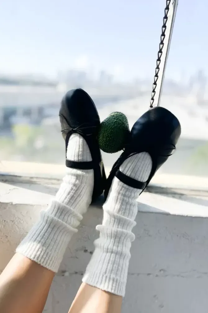 Le Bon Shoppe Socks>Cottage Socks - White Linen