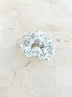 Golden Tribe Hair>Ditsy Blue Floral Scrunchie