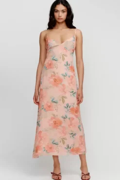 Ownley Dresses>Domenica Midi Dress - Watermelon Floral