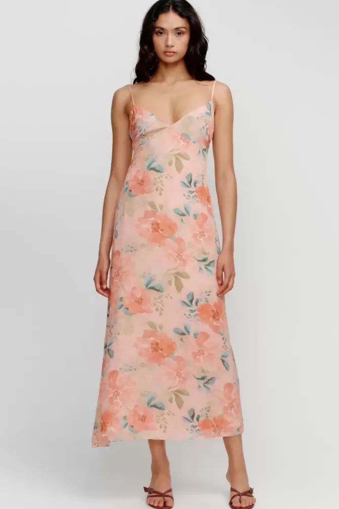Ownley Dresses>Domenica Midi Dress - Watermelon Floral