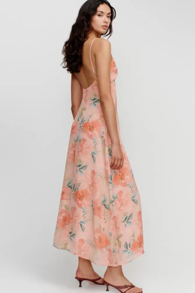 Ownley Dresses>Domenica Midi Dress - Watermelon Floral