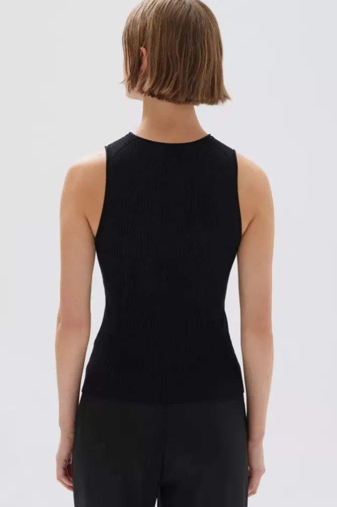 Assembly Label Tanks>Faye Knit Tank - Black