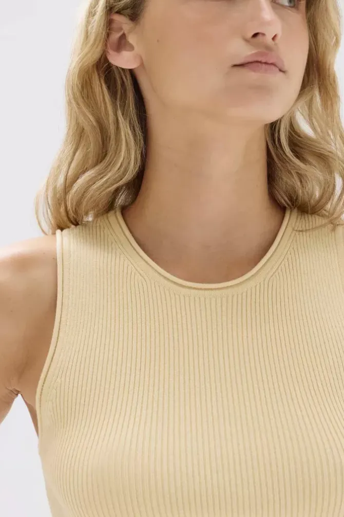 Assembly Label Tanks>Faye Knit Tank - Pannacotta