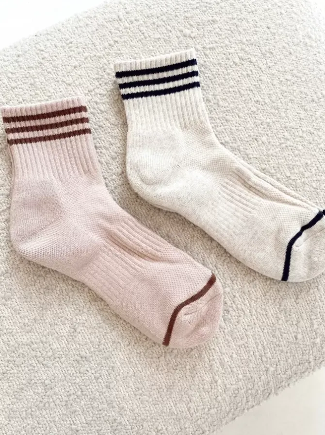 Le Bon Shoppe Socks>Girlfriend Socks - Bellini Stripe