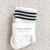 Le Bon Shoppe Socks>Girlfriend Socks - Egret Stripe