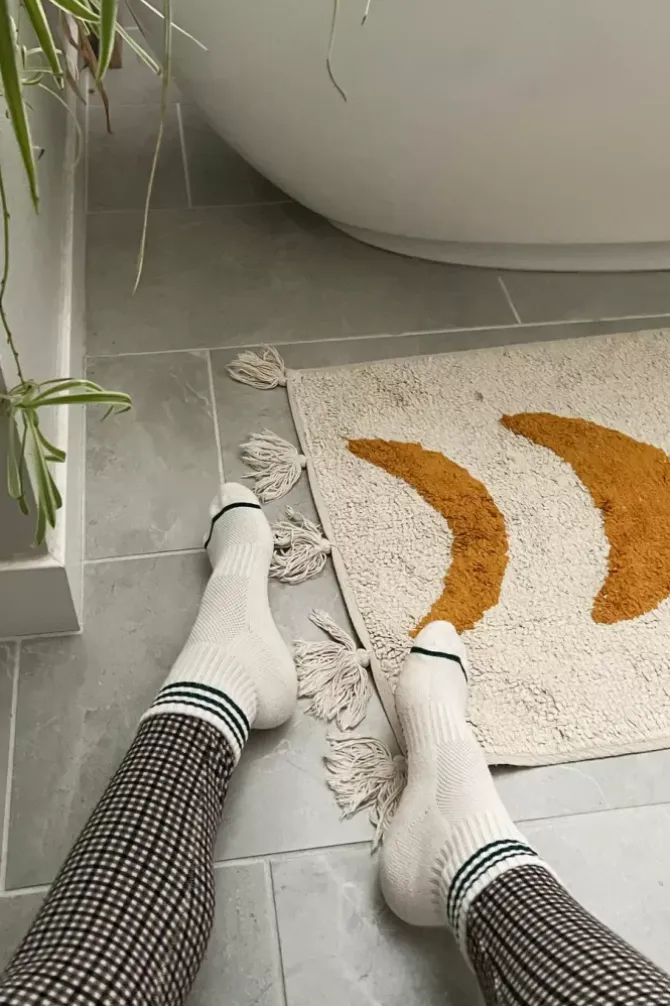 Le Bon Shoppe Socks>Girlfriend Socks - Egret Stripe