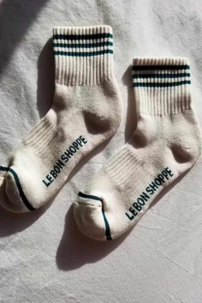 Le Bon Shoppe Socks>Girlfriend Socks - Egret Stripe