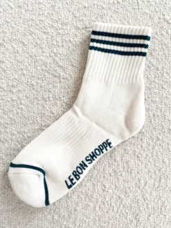 Le Bon Shoppe Socks>Girlfriend Socks - Oatmeal Stripe