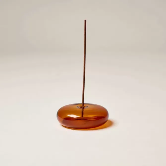 Gentle Habits Homewares>Glass Vessel Incense Holder - Amber