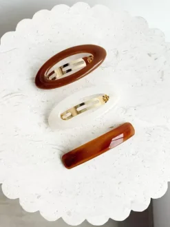 Golden Tribe Hair>Hailey Oval Clip - Ivory