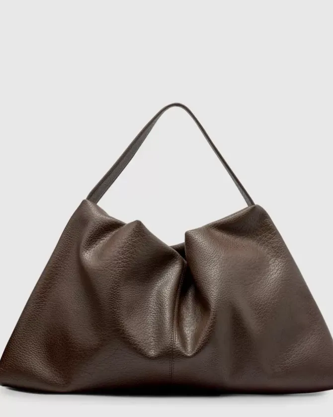 Brie Leon Handbags>Harlow Slouch Mono Tote Bag - Choc Nappa