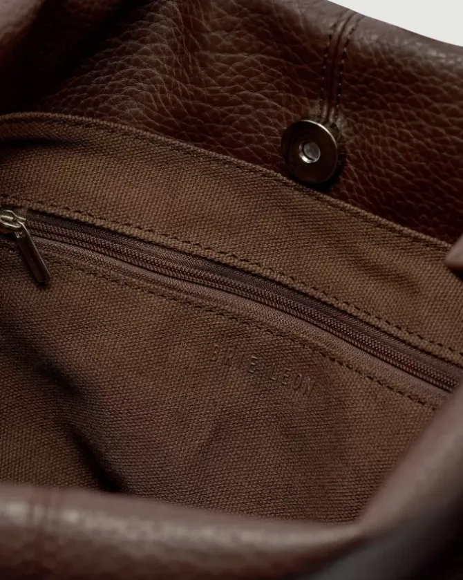 Brie Leon Handbags>Harlow Slouch Mono Tote Bag - Choc Nappa