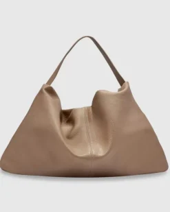 Brie Leon Handbags>Harlow Slouch Tote Bag - Stone Nappa