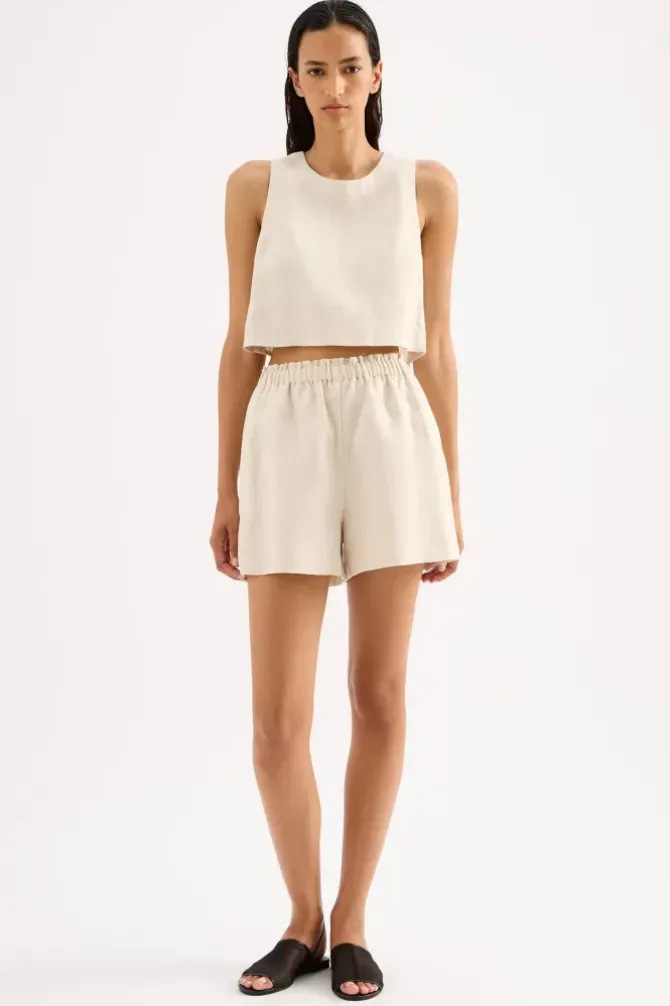 Nude Lucy Tops|Tanks>Ingrid Linen Top - Natural