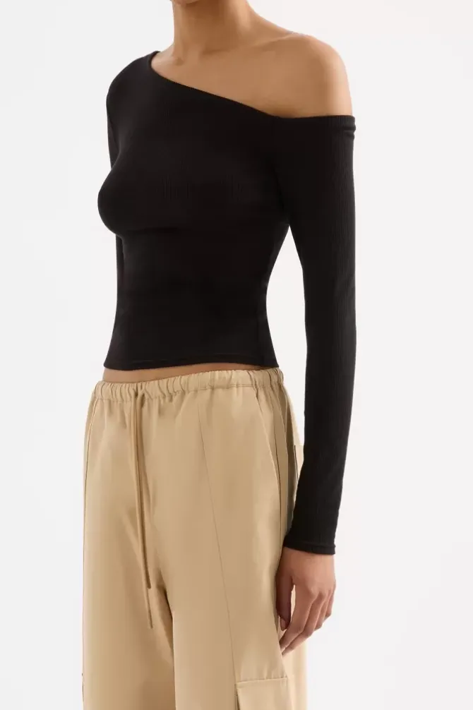 Nude Lucy Tops>Kyan LS Top - Black