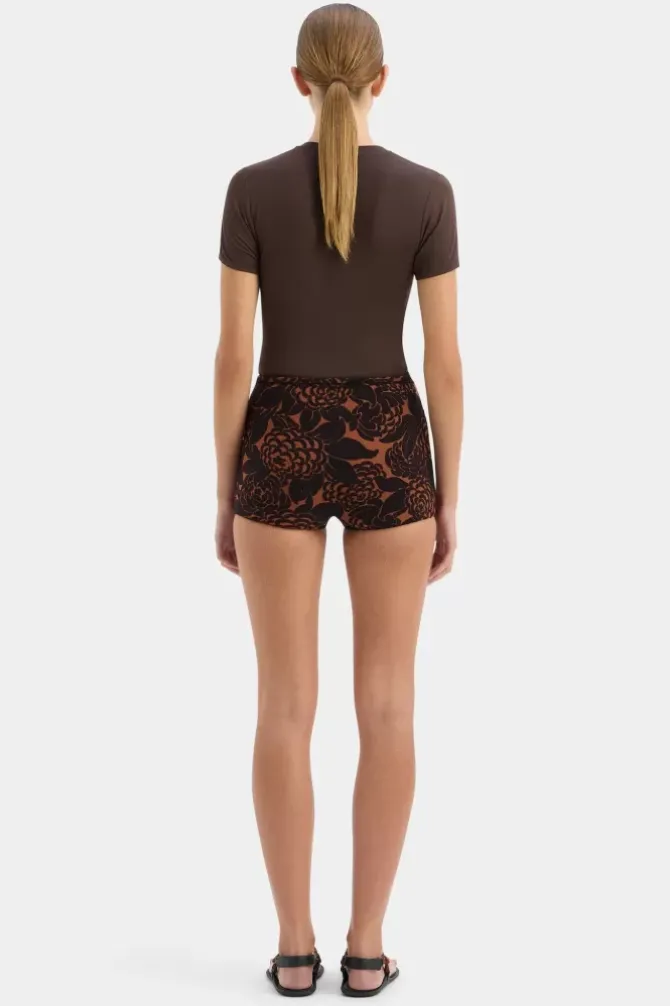 SIR. Tops>Leah Fitted Tee - Chocolate