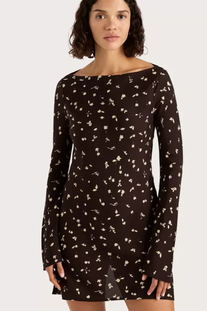 Faithfull the Brand Dresses>Lilou Mini Dress - Clove Brown