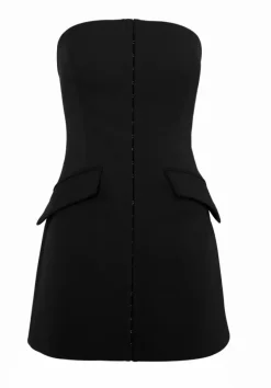 Mossman Dresses>Linear Mini Dress - Black
