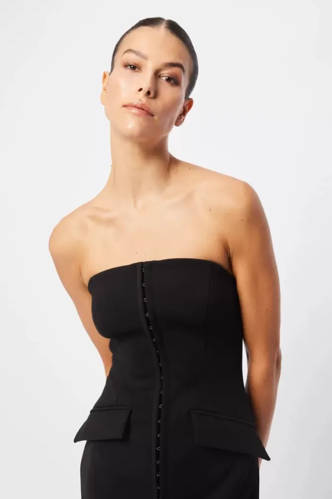 Mossman Dresses>Linear Mini Dress - Black