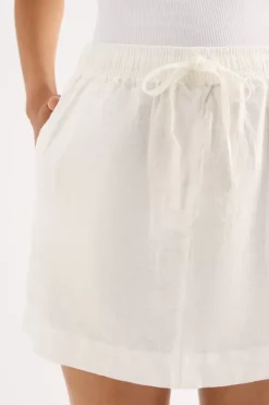 Nude Lucy Skirts>Lounge Linen Skirt - White