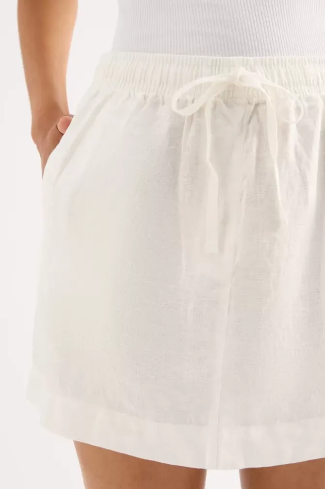 Nude Lucy Skirts>Lounge Linen Skirt - White