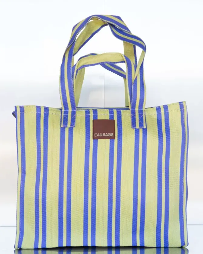 Eau Bags Handbags>Marché - Powder Blue & Lemon