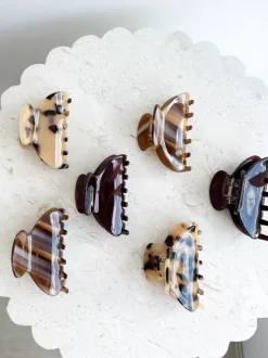 Golden Tribe Hair>Mini Abbey Clip - Caramel Stripe