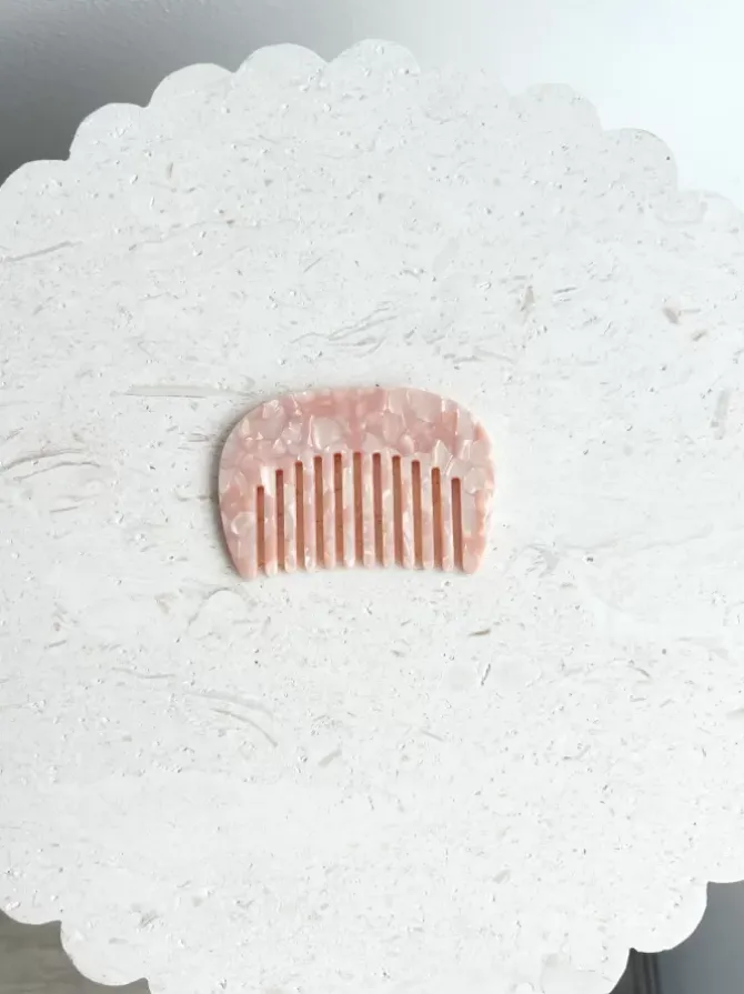 Golden Tribe Hair>Mini Comb - Pink Marble