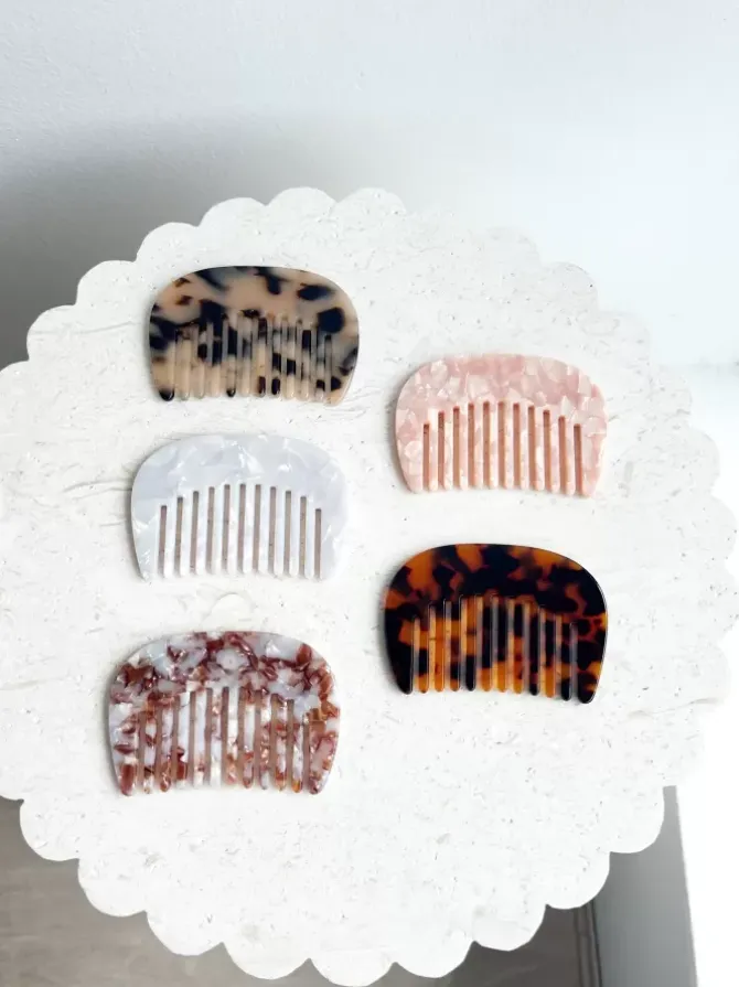 Golden Tribe Hair>Mini Comb - Pink Marble