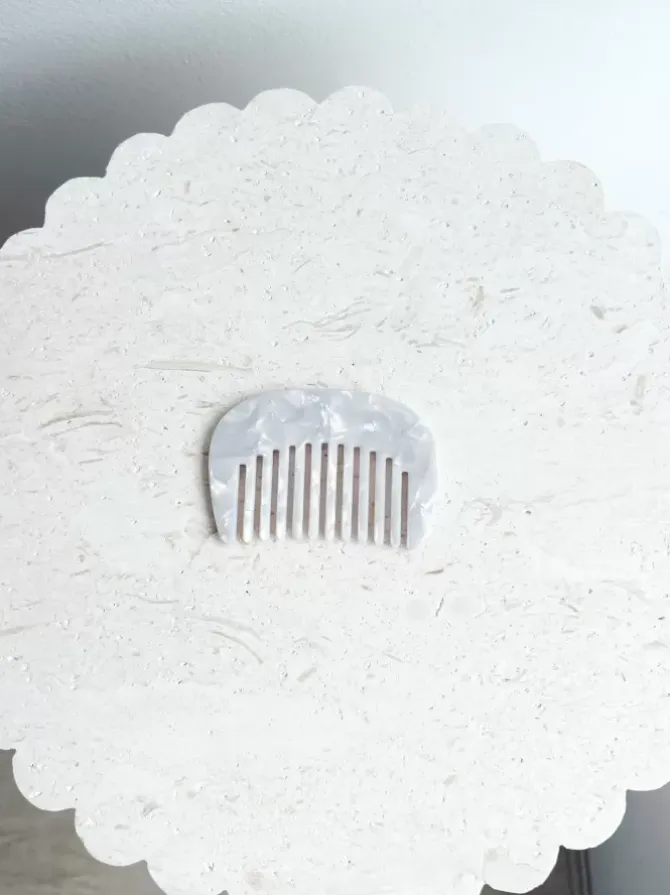Golden Tribe Hair>Mini Comb - White Marble