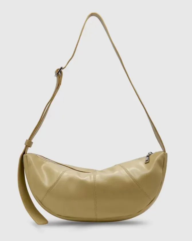 Brie Leon Handbags>Mischa Crescent Bag - Harvest