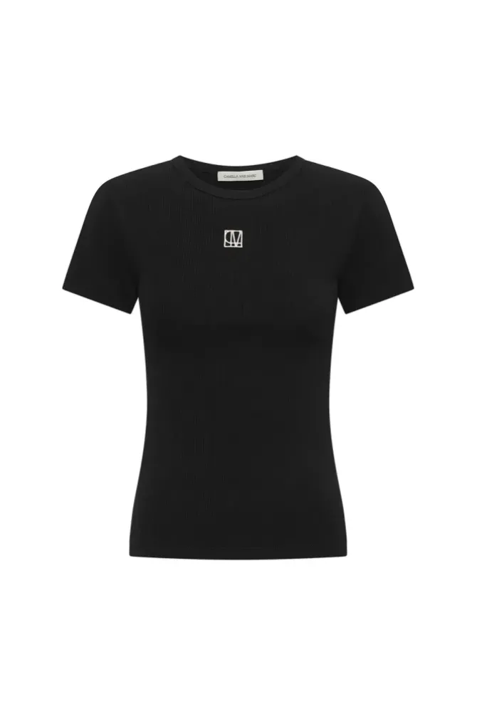 C&M By Camilla and Marc Tops>Nora Fitted Tee - Black