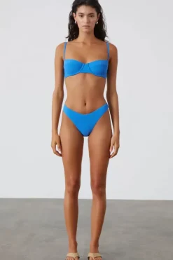 Zulu and Zephyr Swim>Ocean Blue Textured Curve Brief