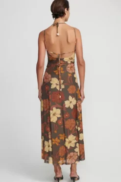 Hansen and Gretel Dresses>Odessa Maxi Dress - Moss Floral