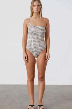 Zulu and Zephyr Swim>Pecan Asymmetric One Piece