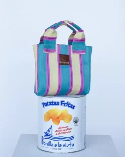 Eau Bags Handbags>Petite - Cerulean & Butter