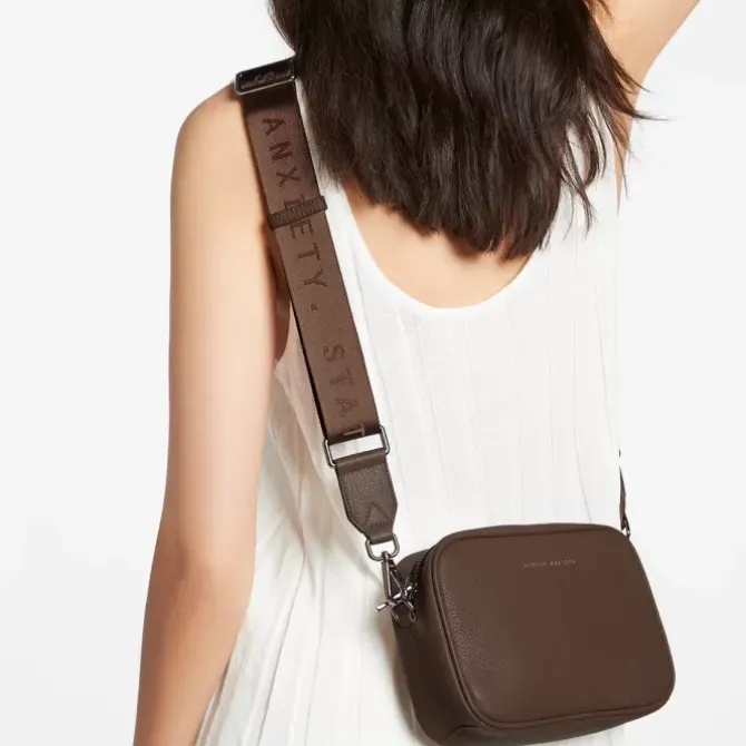 Status Anxiety Handbags>Plunder with Webbed Strap - Cocoa