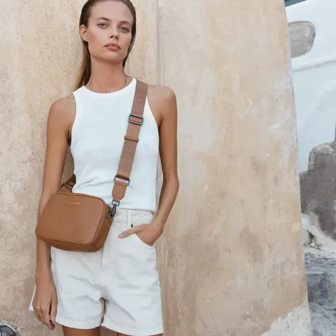 Status Anxiety Handbags>Plunder with Webbed Strap - Tan