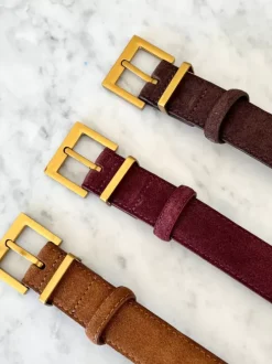 BLVD. the label Belts>Regular Suede Belt - Chocolate