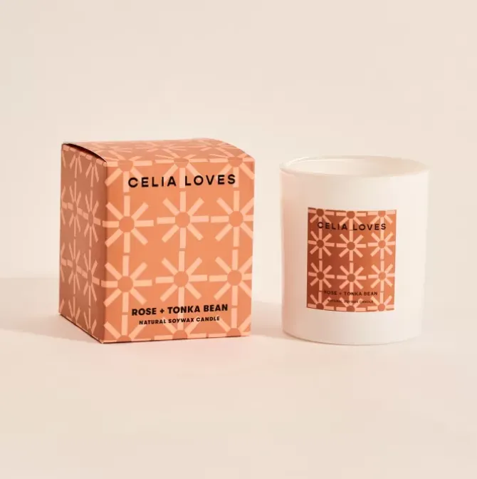 Celia Loves Candles & Incense>Rose & Tonka Bean Candle