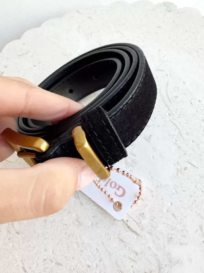 BLVD. the label Belts>Slim Suede Belt - Black