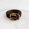 BLVD. the label Belts>Slim Suede Belt - Chocolate