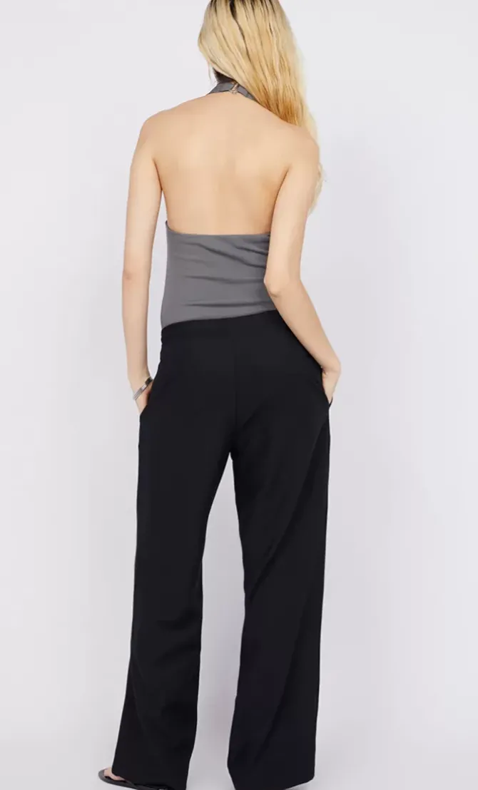 Bec + Bridge Tops>Sola Halter Bodysuit - Charcoal