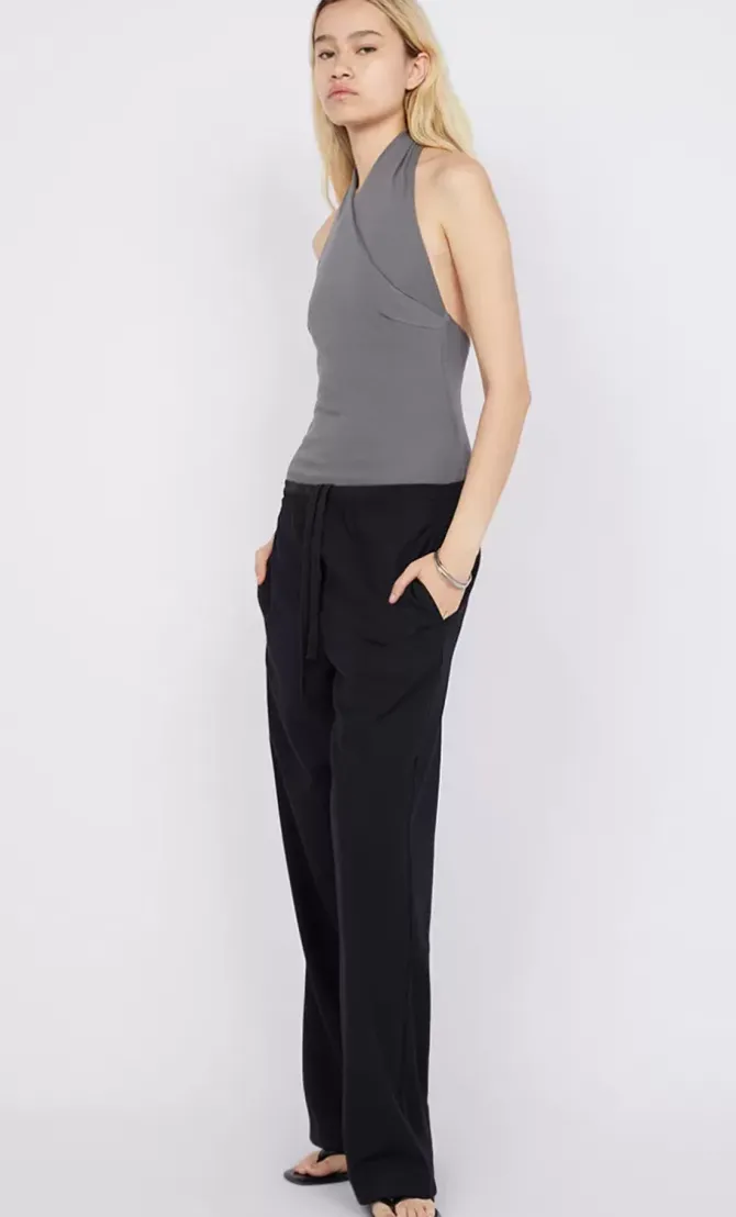 Bec + Bridge Tops>Sola Halter Bodysuit - Charcoal