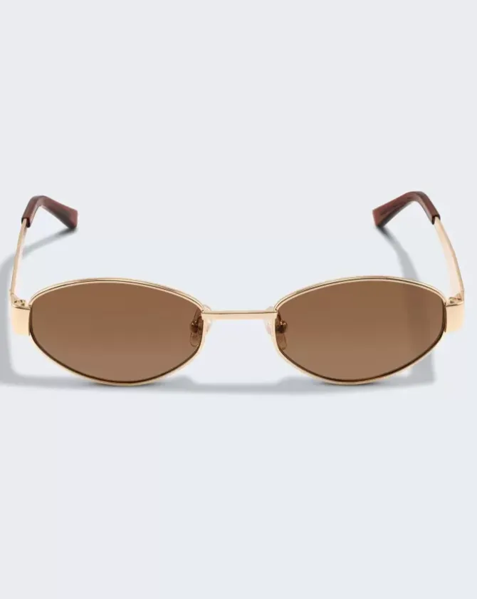 Luv Lou Eyewear>The Boston - Gold/Brown